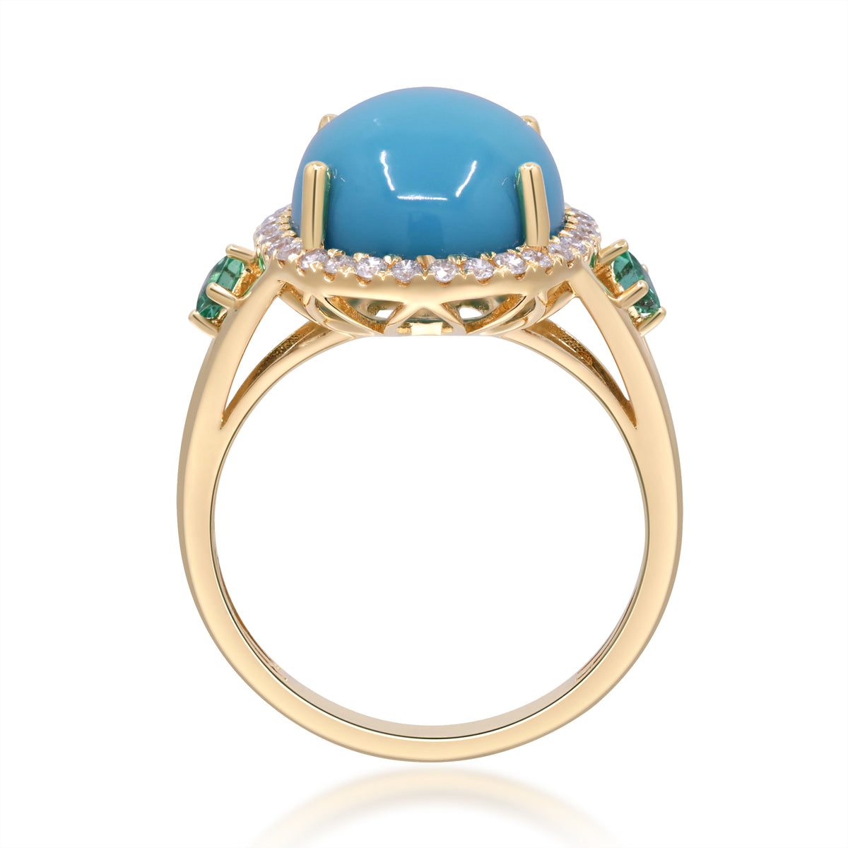 myGemma Yellow Gold Turquoise and Diamond Ring 3