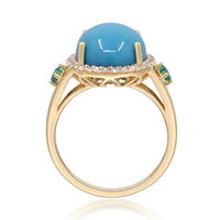 myGemma Yellow Gold Turquoise and Diamond Ring 3