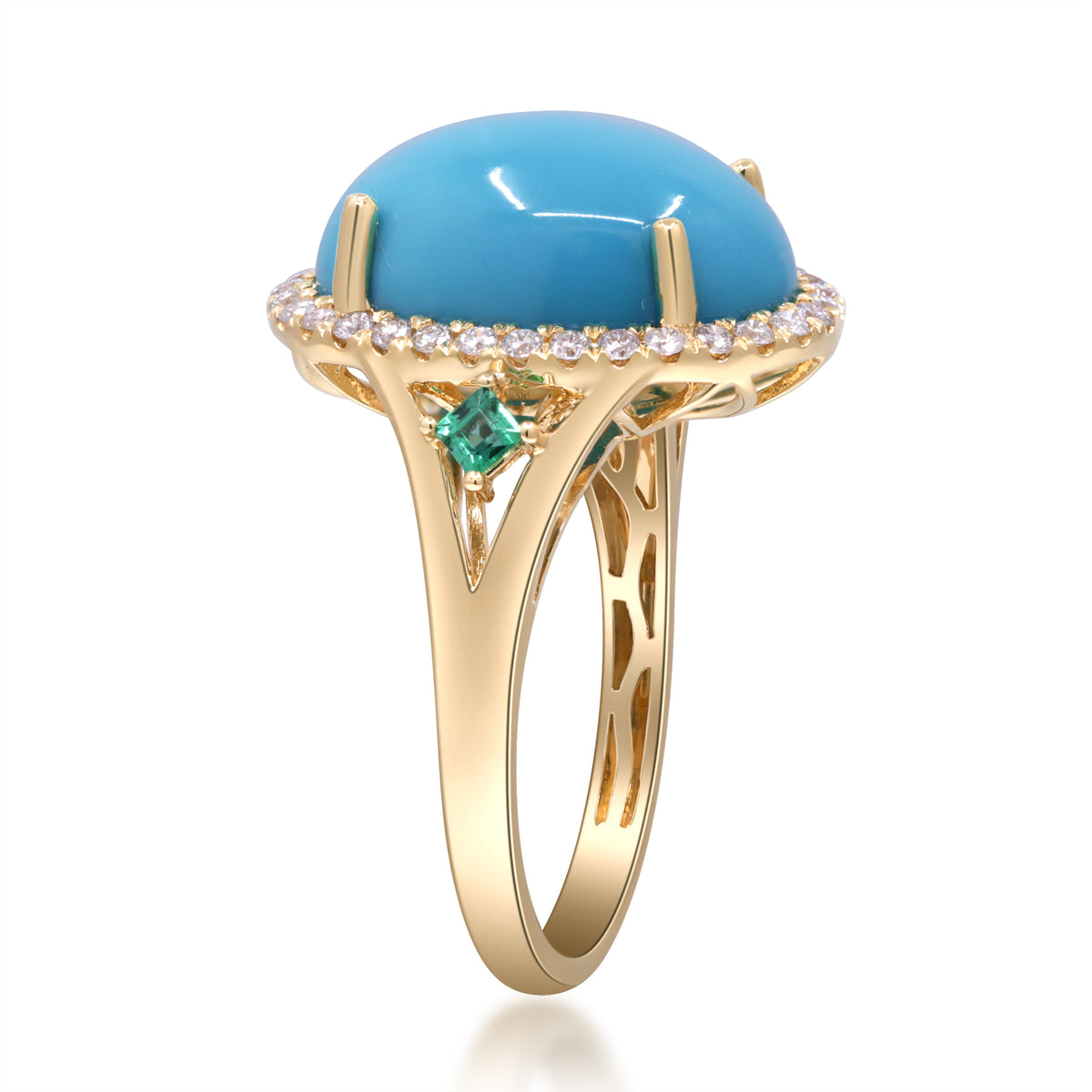 myGemma Yellow Gold Turquoise and Diamond Ring 4
