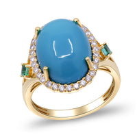 myGemma Yellow Gold Turquoise and Diamond Ring 5