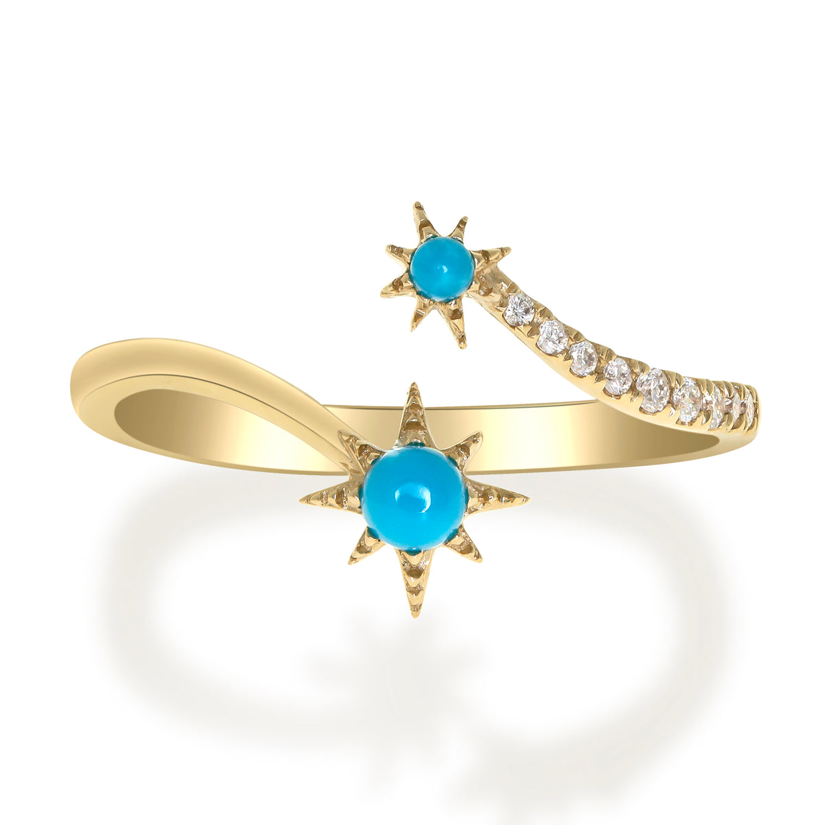 myGemma Yellow Gold Turquoise and Diamond Ring fv