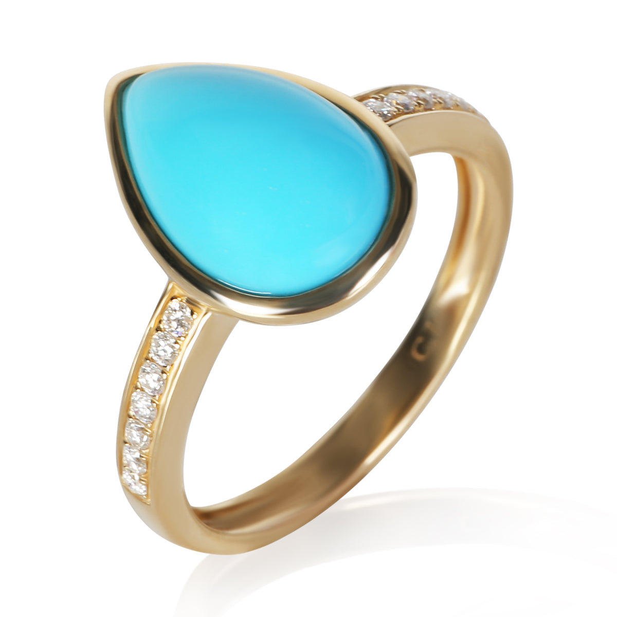 myGemma Yellow Gold Turquoise and Diamond Ring 3