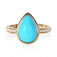 myGemma Yellow Gold Turquoise and Diamond Ring fv