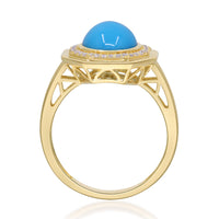 myGemma Yellow Gold Turquoise and Diamond Cocktail Ring 2