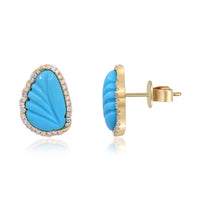 myGemma Yellow Gold Turquoise and Diamond Earrings 2