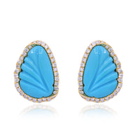 myGemma Yellow Gold Turquoise and Diamond Earrings fv