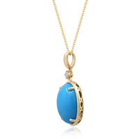 myGemma Yellow Gold Turquoise and Diamond Pendant 2