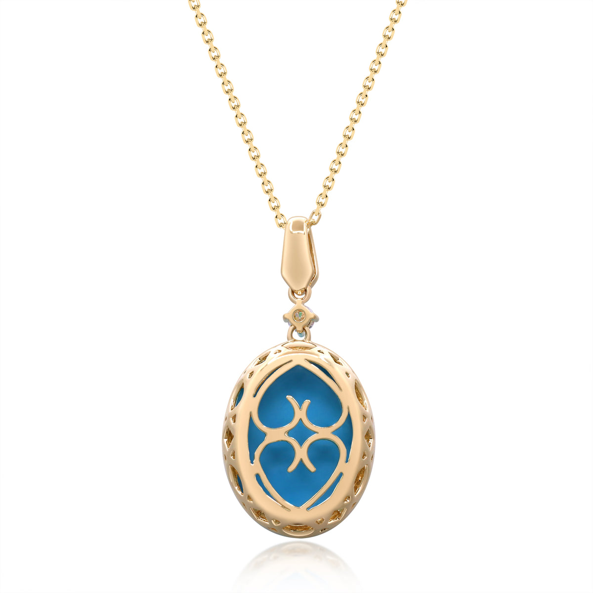 myGemma Yellow Gold Turquoise and Diamond Pendant 3