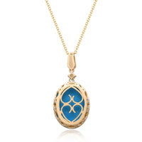 myGemma Yellow Gold Turquoise and Diamond Pendant 3