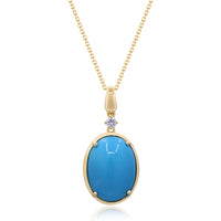 myGemma Yellow Gold Turquoise and Diamond Pendant fv