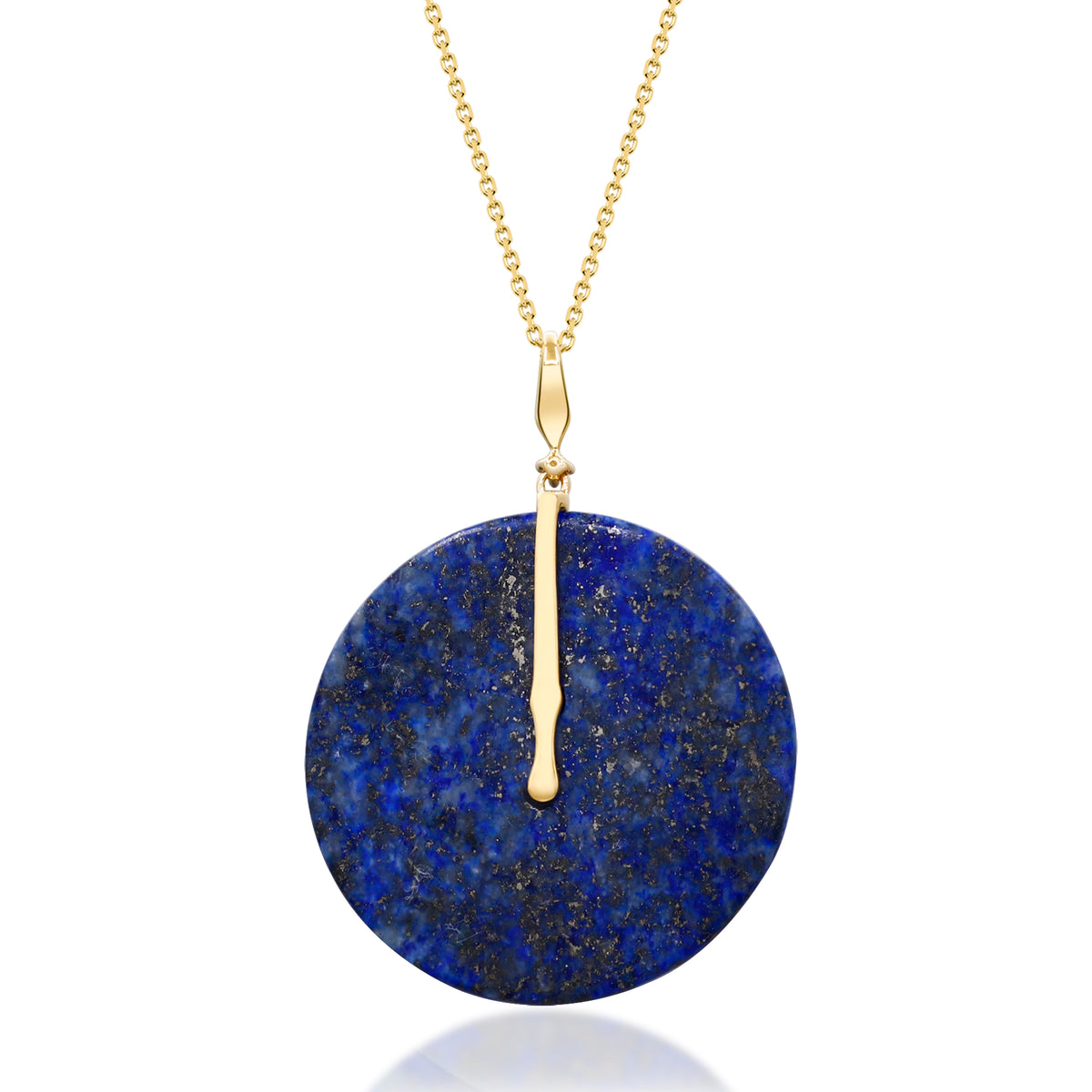 myGemma Yellow Gold Lapis and Diamond Pendant 2