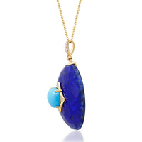 myGemma Yellow Gold Lapis and Diamond Pendant 3