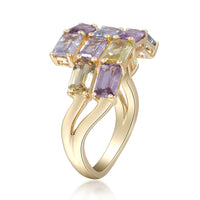 myGemma Yellow Gold Sapphire Rainbow Bypass Ring 3