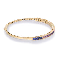 myGemma Yellow Gold Sapphire Rainbow Flexible Bangle Bracelet 3
