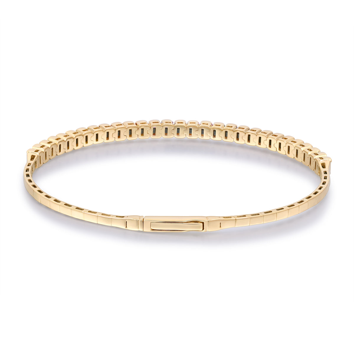 myGemma Yellow Gold Sapphire Rainbow Flexible Bangle Bracelet 4