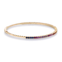 myGemma Yellow Gold Sapphire Rainbow Flexible Bangle Bracelet 2