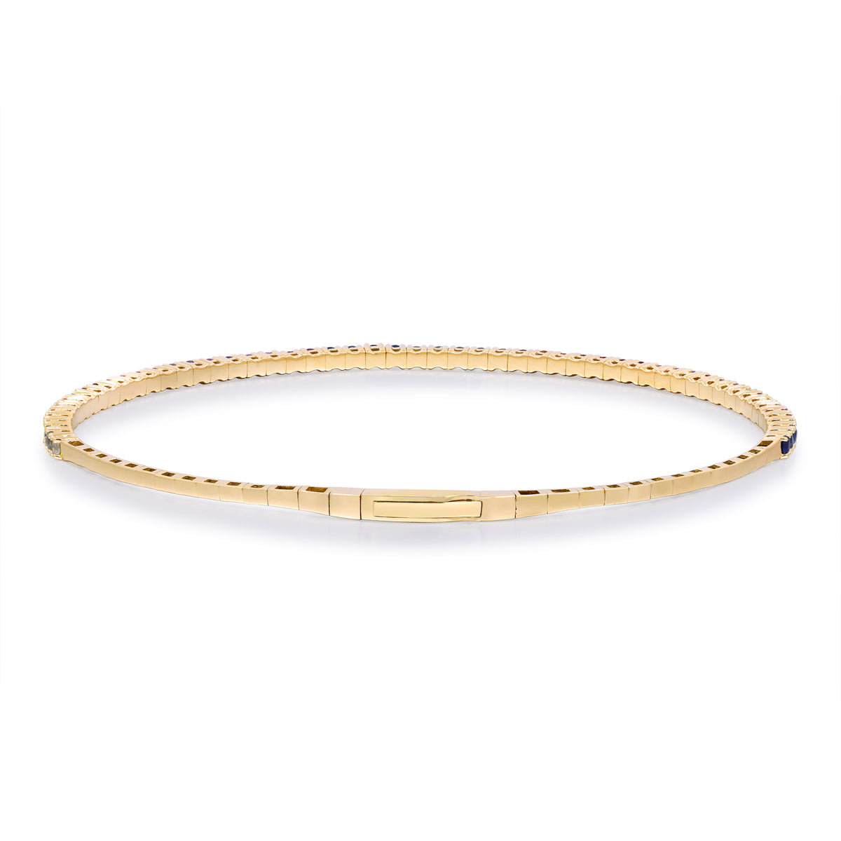 myGemma Yellow Gold Sapphire Rainbow Flexible Bangle Bracelet 3
