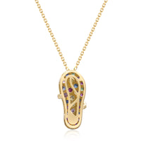 myGemma Yellow Gold Sapphire and Diamond Flip Flop Pendant 2