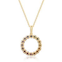 myGemma Yellow Gold Rainbow Sapphire Circle Pendant 3