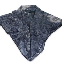 Hermès Gris Chine Marine Cashmere Silk All'Orto Botanico di Palermo Shawl 140 3