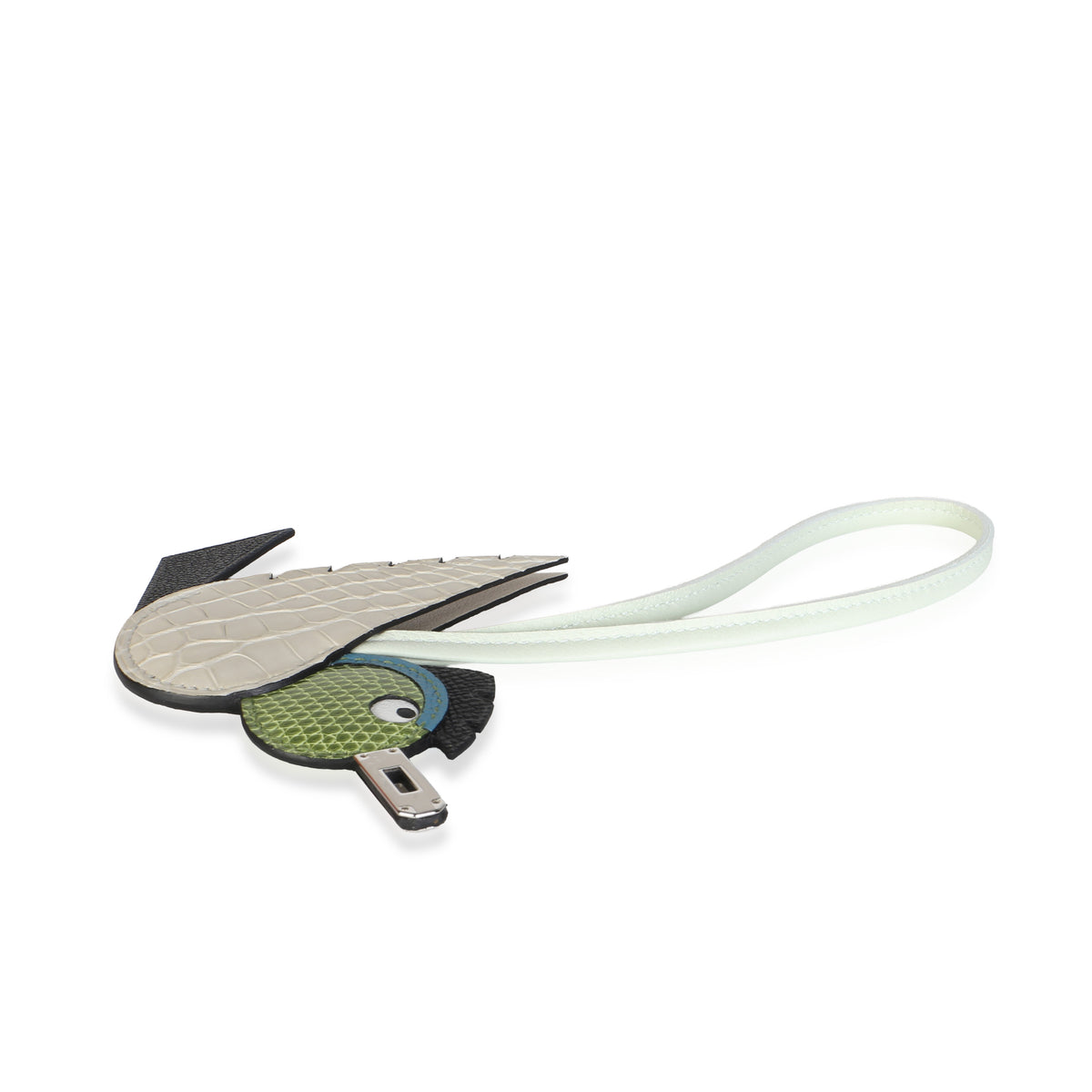 Hermès Beton Black Pelouse Vert Fizz Matte Alligator Chevre Lizard Birdy Charm 6