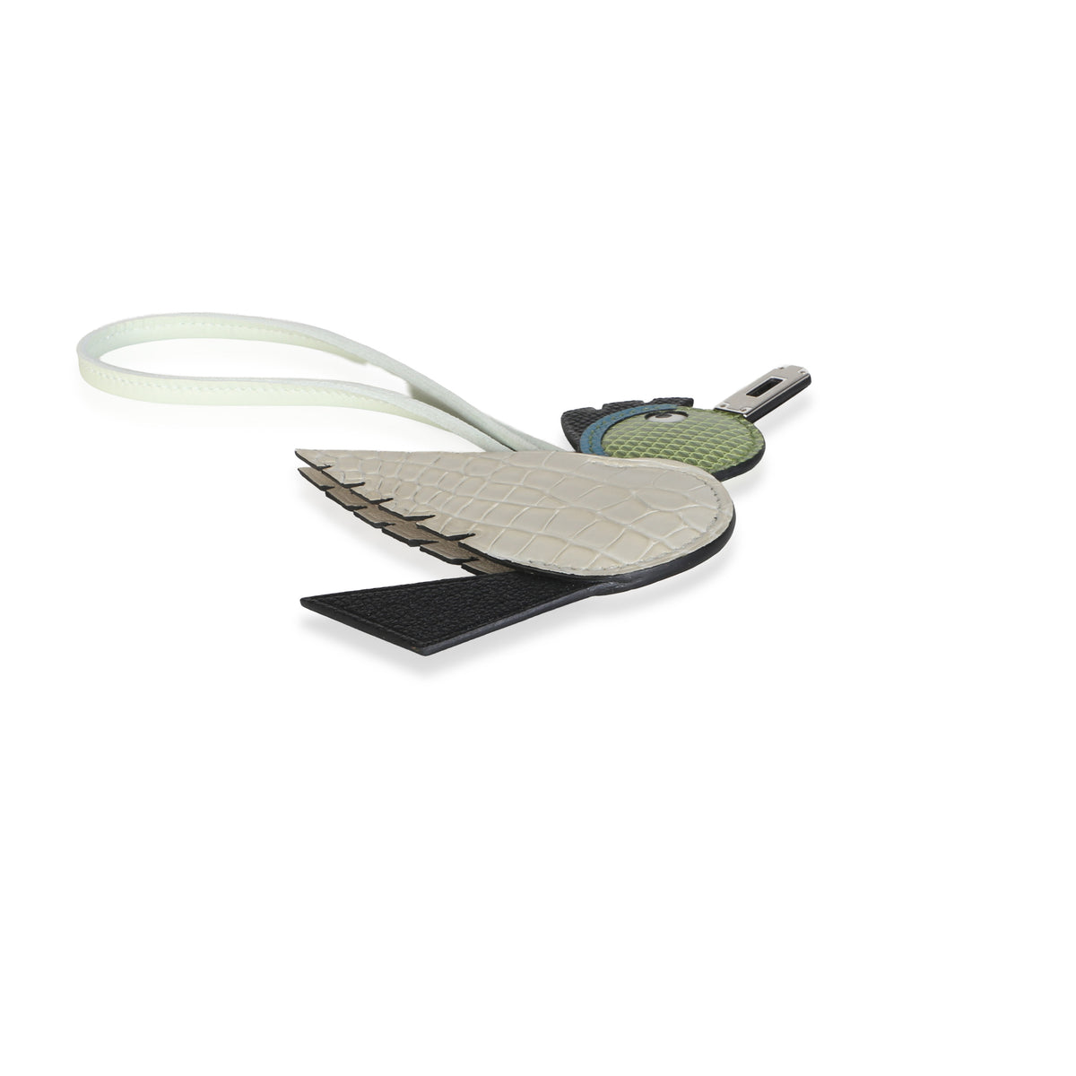 Hermès Beton Black Pelouse Vert Fizz Matte Alligator Chevre Lizard Birdy Charm 7