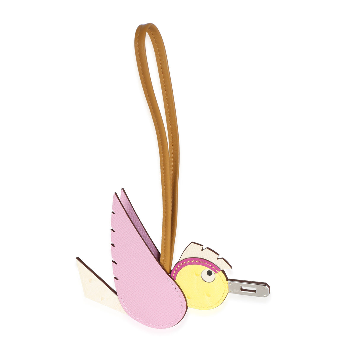 Hermès Mauve Sylvestre Nata Jaune Sesame Ostrich Epsom Swift Birdy Charm fv