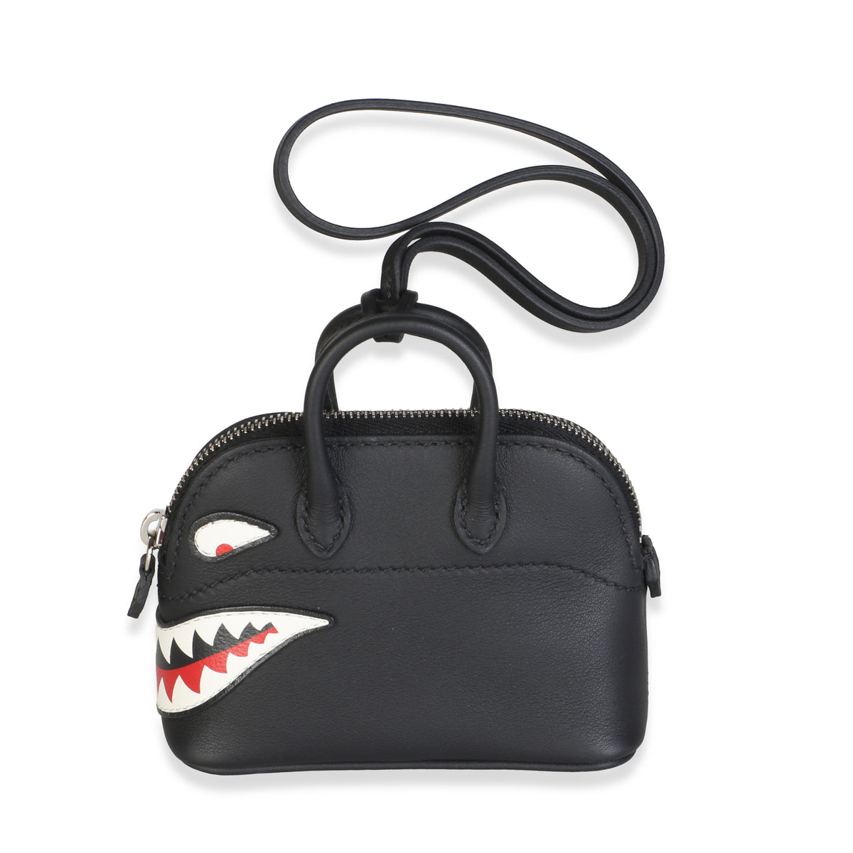 Hermès Black Swift Mini Bolide Shark Bag Charm fv