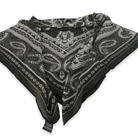 Hermès Kaki Blanc Noir Cashmere Silk Cheval De Coeur Bandana Shawl 140 2