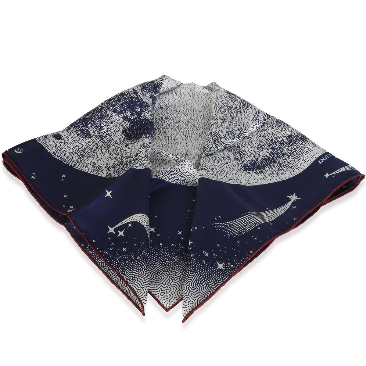 Hermès Marine Blanc Bordeaux Silk Clair De Lune Scarf 70 2