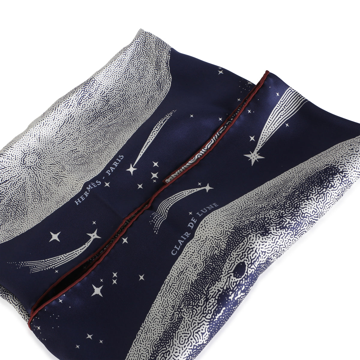 Hermès Marine Blanc Bordeaux Silk Clair De Lune Scarf 70 4