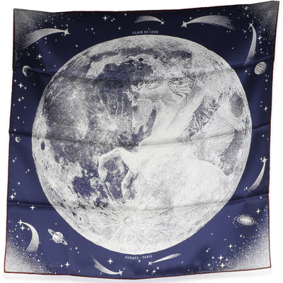 Hermès Marine Blanc Bordeaux Silk Clair De Lune Scarf 70 fv