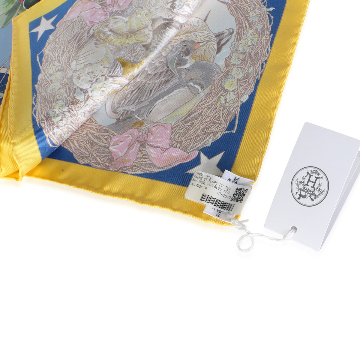 Hermès Jaune Vif Bleu Azur Multicolor Silk Faune Et Flore Du Texas Scarf 90 3