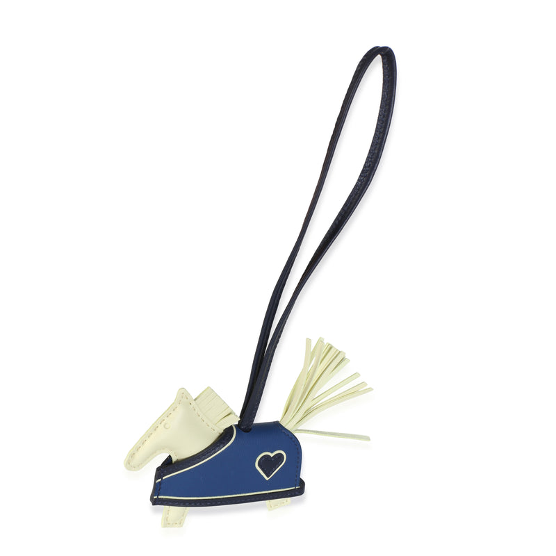 Hermès Jaune Milton Bleu Nuit Bleu Tie Milo Lambskin Rodeo Robeo Coeur Charm PM fv