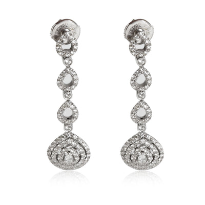 myGemma Oliva Triple Halo Pear Shape Drop Earrings in 18K White Gold 1.89 Ctw fv