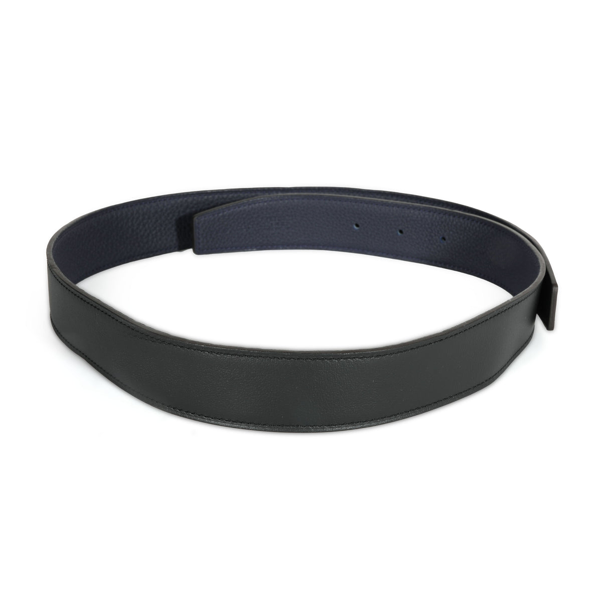 Hermès Black 135 & Bleu Nuit Togo Reversible 32mm Belt Strap bv