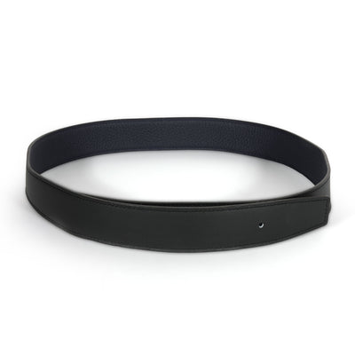 Hermès Black 135 & Bleu Nuit Togo Reversible 32mm Belt Strap fv