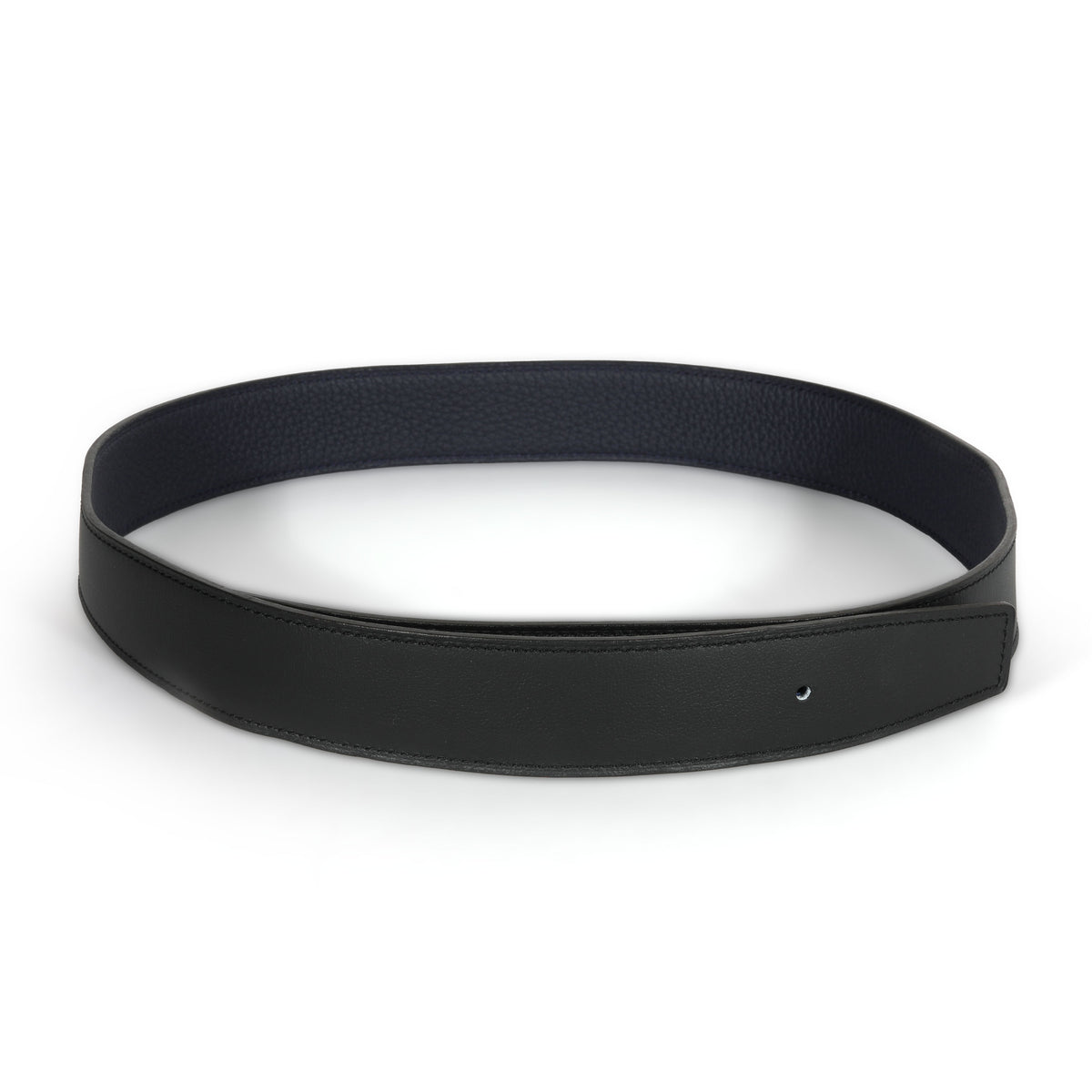 Hermès Black 135 & Bleu Nuit Togo Reversible 32mm Belt Strap fv