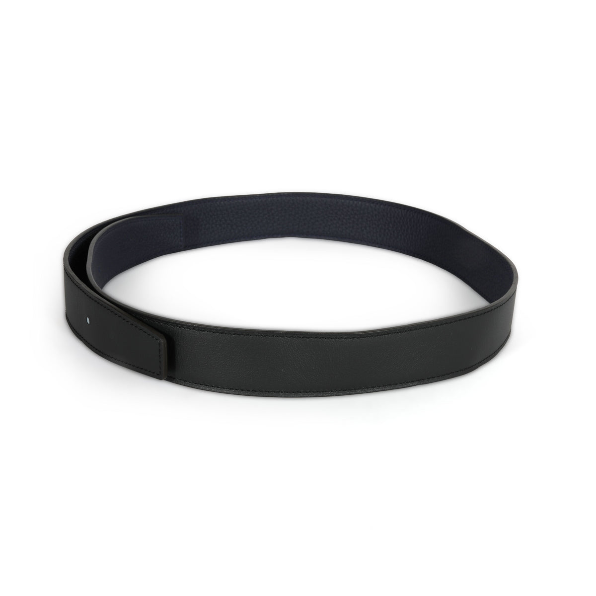 Hermès Black 135 & Bleu Nuit Togo Reversible 32mm Belt Strap sv