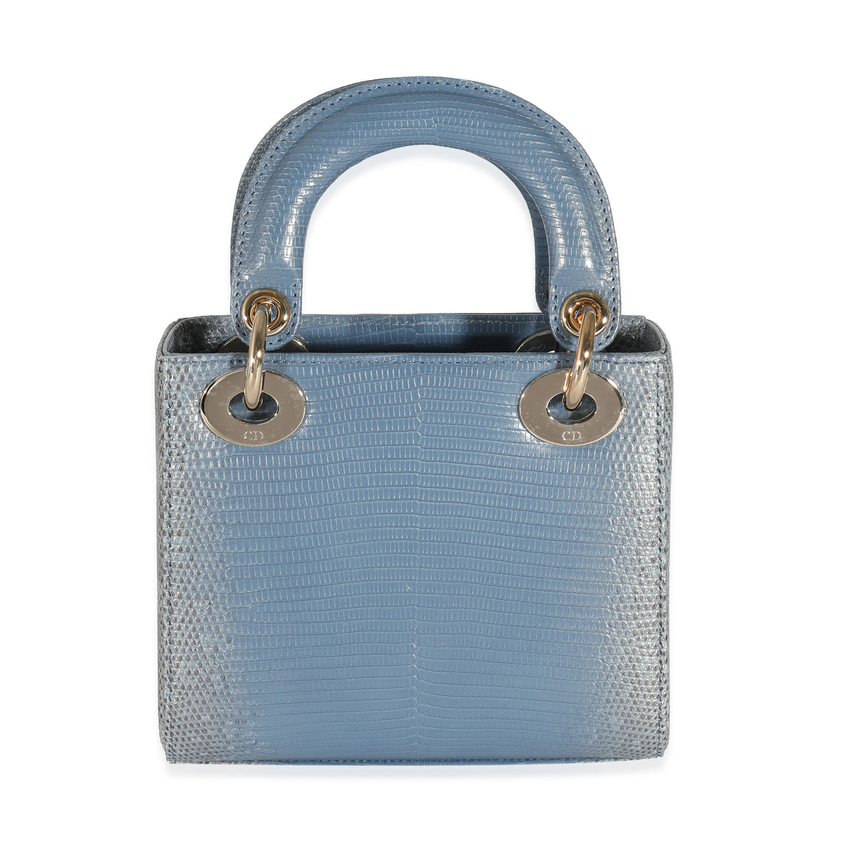 Christian Dior Blue Ombre Lizard Mini Lady Dior Handbag pv