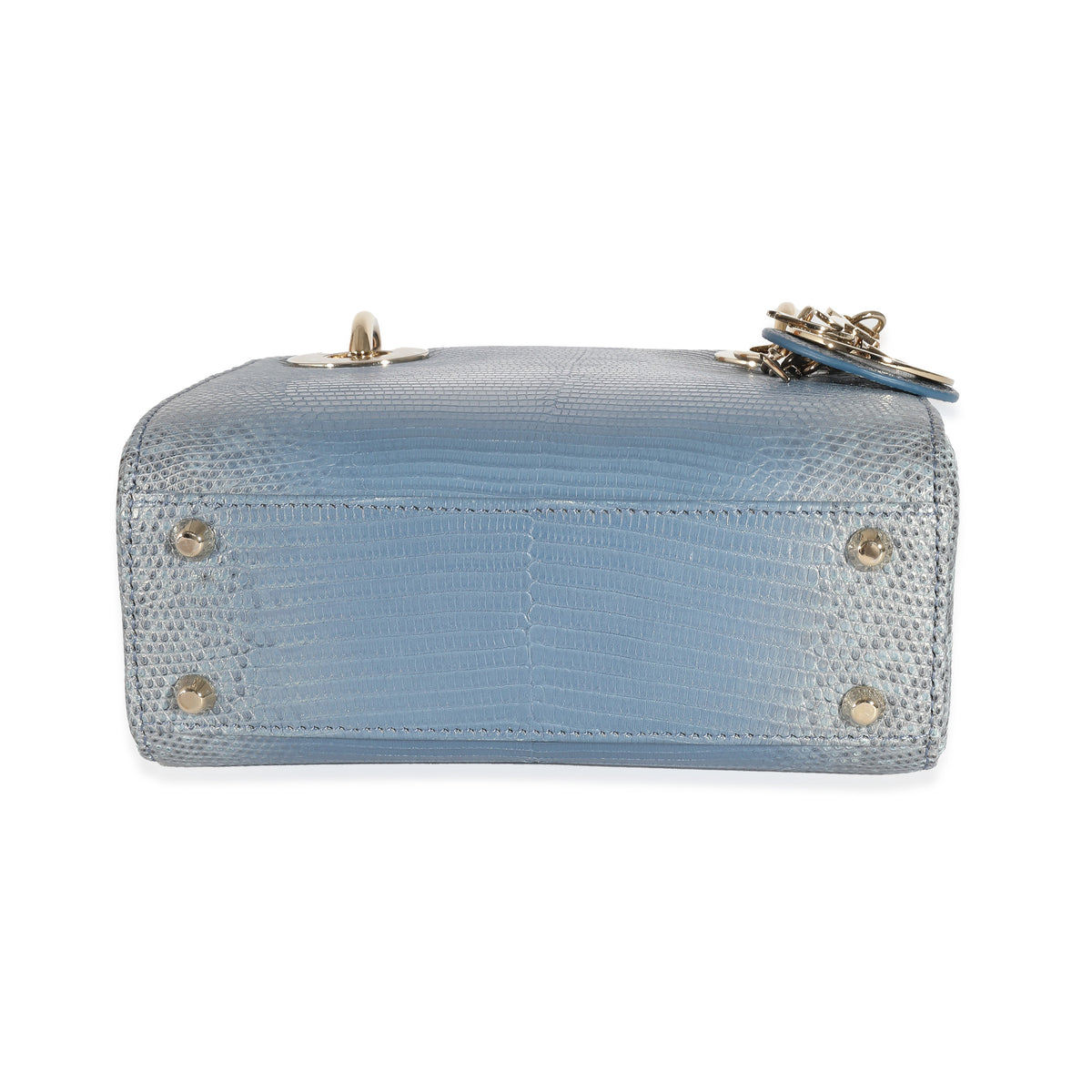Christian Dior Blue Ombre Lizard Mini Lady Dior Handbag stamp