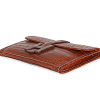 Hermès Fauve Crocodile Niloticus Lisse Mini Jige Clutch Wallet box