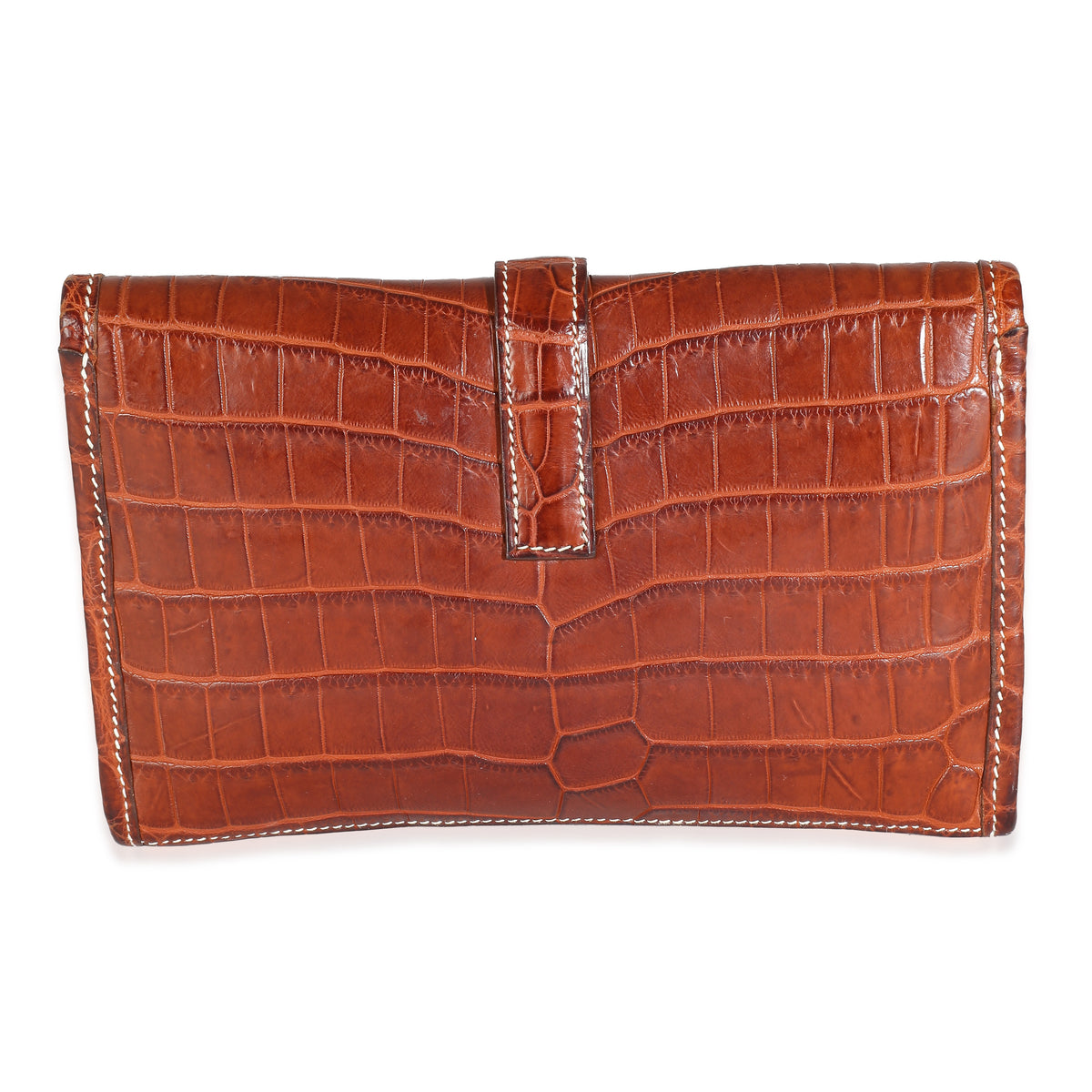 Hermès Fauve Crocodile Niloticus Lisse Mini Jige Clutch Wallet bv