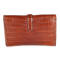 Hermès Fauve Crocodile Niloticus Lisse Mini Jige Clutch Wallet bv