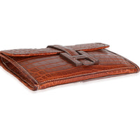 Hermès Fauve Crocodile Niloticus Lisse Mini Jige Clutch Wallet clasp