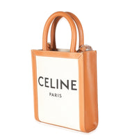 Celine Natural Tan Canvas Calfskin Mini Vertical Cabas Bag Handbag sv