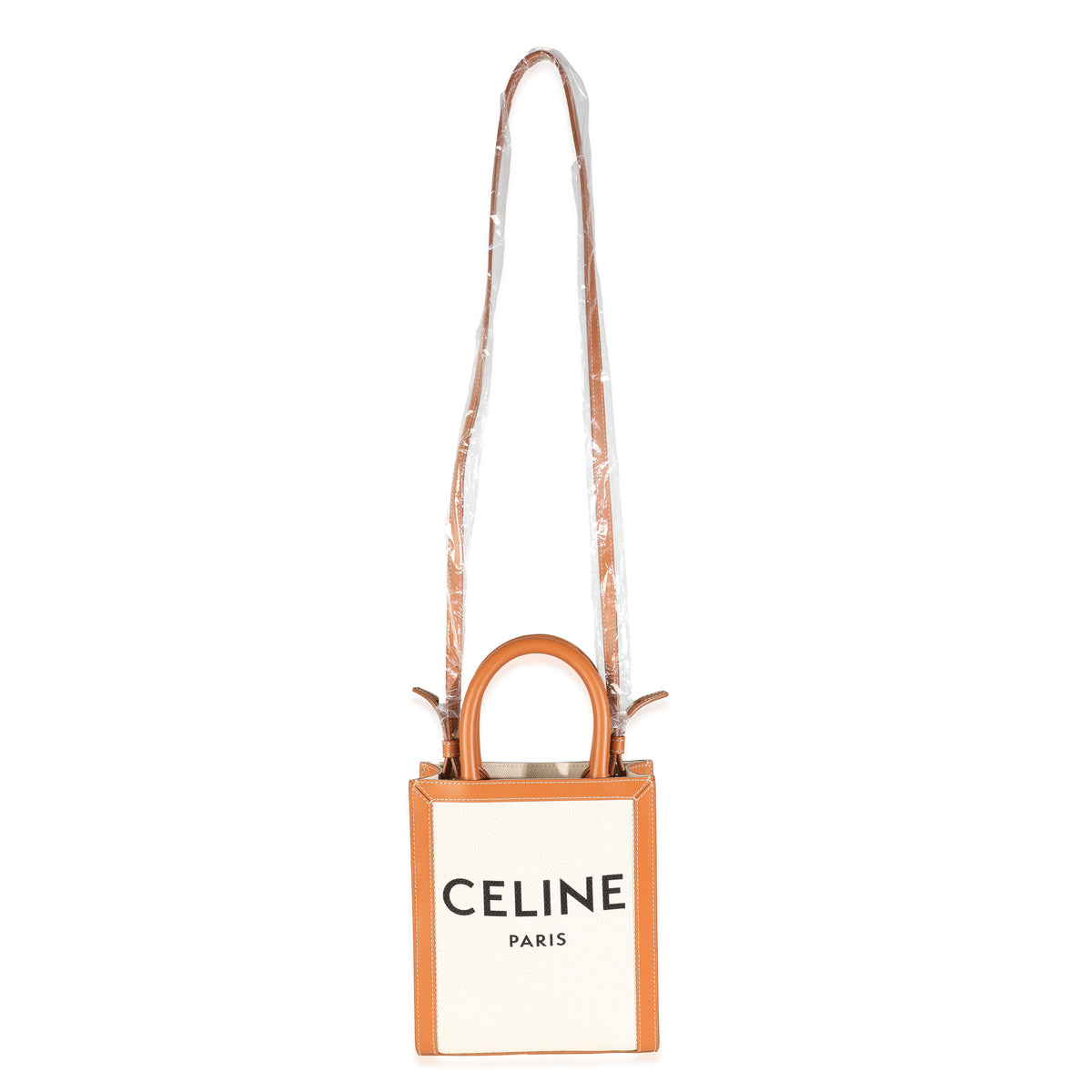 Celine Natural Tan Canvas Calfskin Mini Vertical Cabas Bag Handbag av