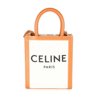 Celine Natural Tan Canvas Calfskin Mini Vertical Cabas Bag Handbag fv
