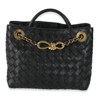 Bottega Veneta Black Nappa Intrecciato Small Andiamo With Chain Handbag fv