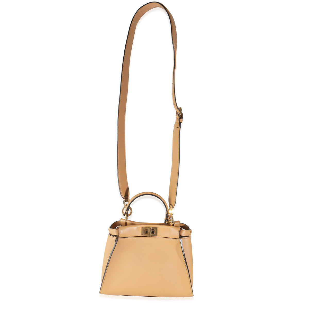 Fendi Miele Scuro Nappa Petite Peekaboo I SEE U Satchel Handbag av